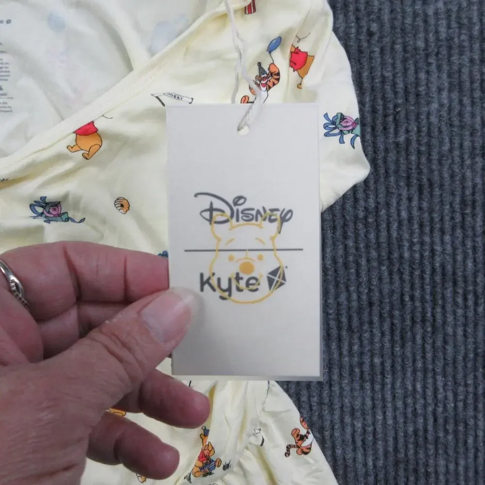 Disney Kyte Dress Girls 10 Yellow Winnie The Pooh Fit & Flare Short Sleeve NWT